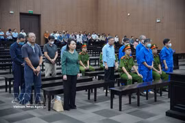 各被告人听取法庭宣判。图自越通社