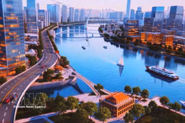 龙屋码头—庆会文化公园及白藤码头公共绿地项目效果图，打造西贡河滨文化历史空间轴线——越通社发