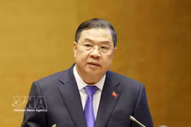越南政府常务副总理范家足在会议上发表讲话 图自越通社