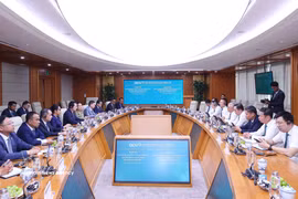 柬埔寨监察部部长访问并与越南投资发展股份商业银行举行工作会谈。 图自越通社