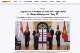 新加坡AsiaOne网站对越共中央书记处常务书记陈锦秀访问新加坡之行进行了报道。图自越通社