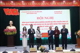 北宁省越南祖国阵线委员会常务委员会向省选举委员会移交符合标准的第十六届国会代表及2026-2031年任期省人民议会代表候选人名单 图自越通社