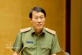 越共中央政治局委员、公安部长梁三光大将 图自越通社