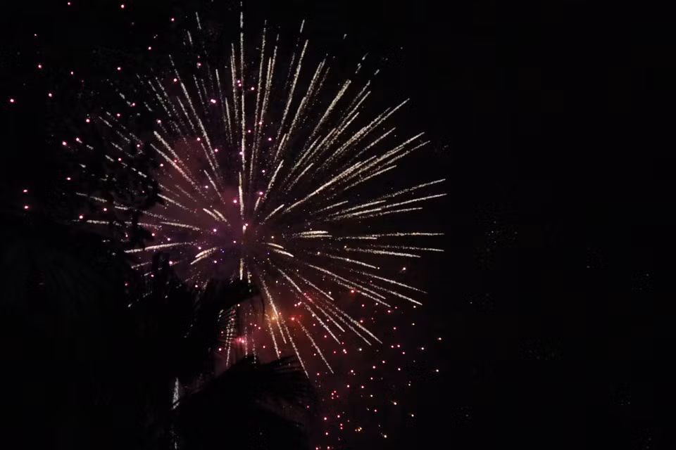 烟花表演持续了15分钟。（图自Vietnam+）