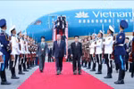 越共中央总书记苏林抵达平壤，开始对朝鲜进行国事访问。图自越通社