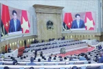 越南国家主席梁强出席安哥拉国民议会特别全体会议并发表讲话。图自越通社