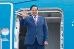 政府总理范明政启程赴中国天津出席世界经济论坛第十六届新领军者年会。图自越通社