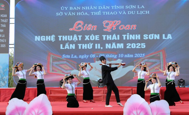 傣族群舞艺术表演节目。图自越通社 son-la2-0810.jpg