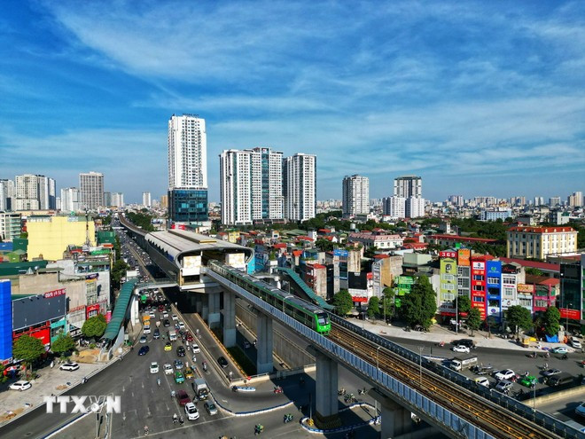吉灵至河东高架地铁段。图自越通社 cat-linh-ha-dong-8808.jpg