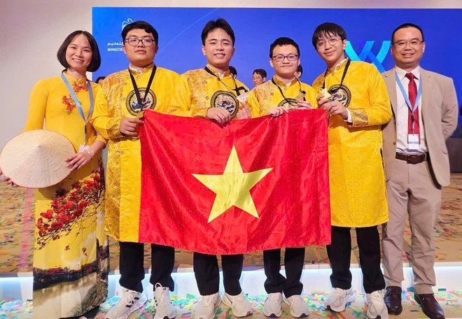 越南队在2025年国际化学奥林匹克竞赛上夺得4枚金牌。图自越通社 olympic-hoa-hoc.jpg