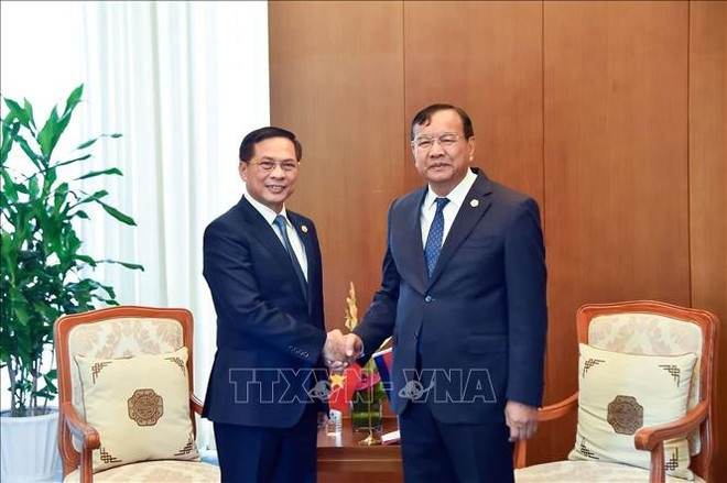 越南政府副总理兼外长裴青山会见柬埔寨副首相兼外交与国际合作部大臣布拉索昆。图自越通社 2.jpg