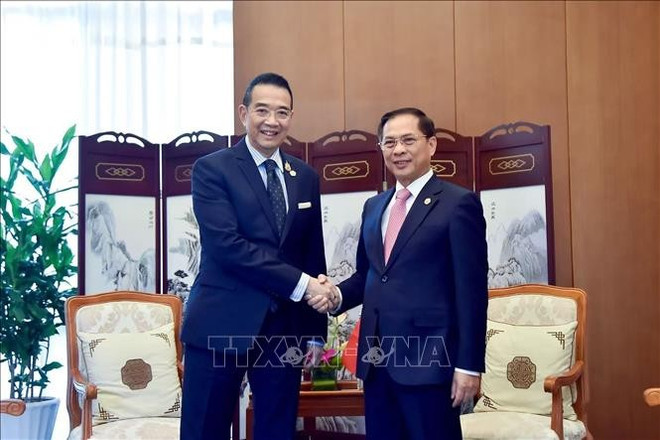 越南政府副总理兼外长裴青山会见泰国外交部长玛里·沙炎蓬。图自越通社 1.jpg