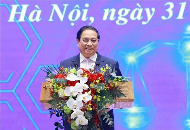 越南政府总理范明政在仪式上发表讲话。图自越通社 uuid720608de-5664-4734-8e26-d2f4ee8469b4code001library1type1mode1loctruecaptrue.jpg