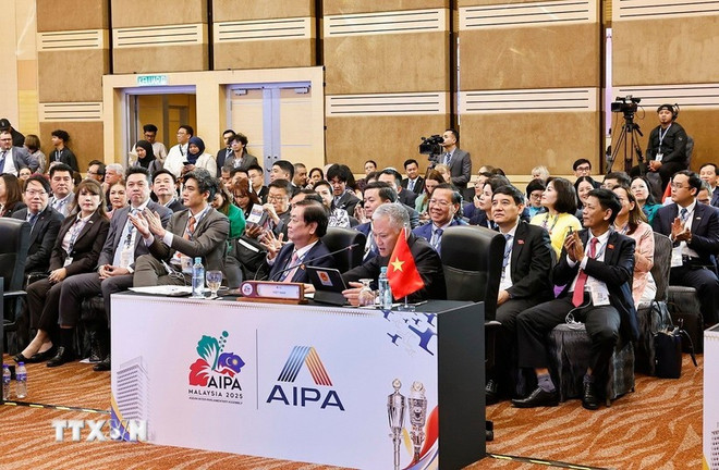 越南国会代表团出席第46届东盟议会联盟大会。图自越通社 aipa.jpg