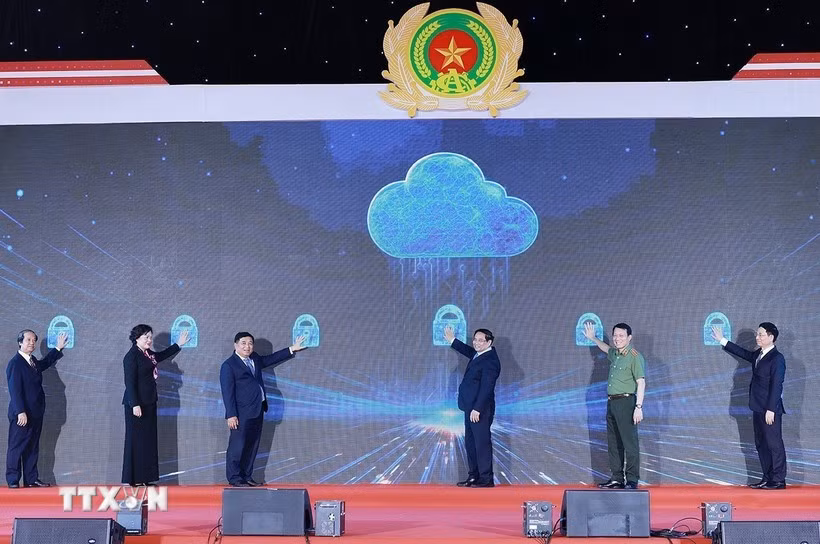 范明政总理出席一号国家数据中心揭牌仪式暨该中心国家数据系统正式投运仪式。图自越通社。图自越通社