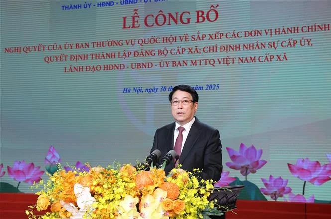 越南国家主席梁强出席仪式并发表指导性讲话。图自越通社