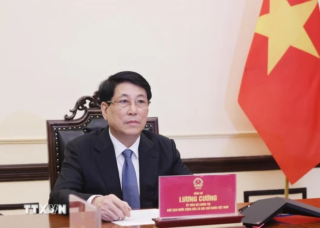 越南国家主席梁强。图自越通社