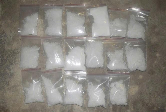 警方在此案中查获的毒品。图自越通社