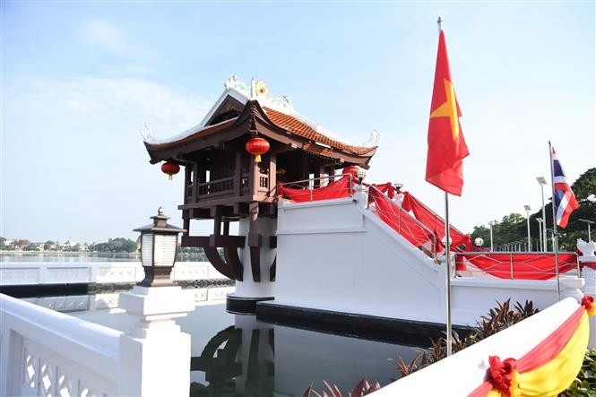 改造升级后的孔敬市独柱寺。图自越通社