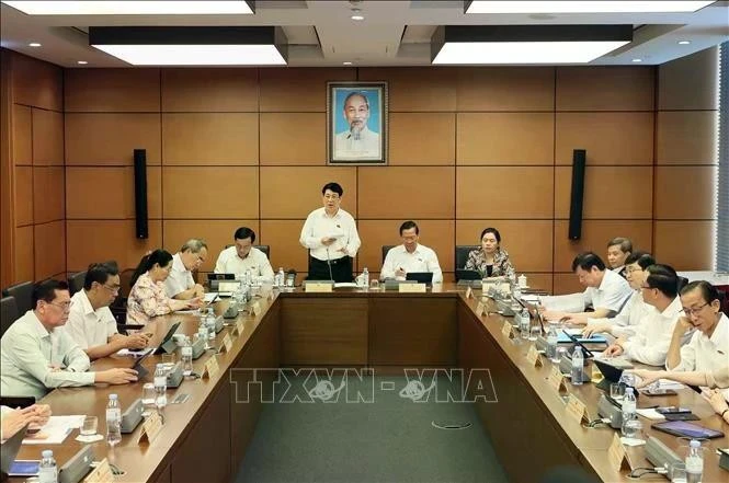 越南国家主席梁强建议各位国会代表深入研究并就这两部法案提出意见建议。图自越通社