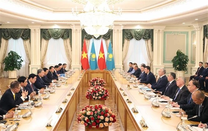会谈场景。图自越通社