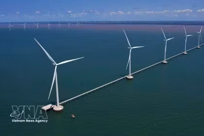 金瓯省永厚乡和平2-1号与和平4号风电场示意图。图自越通社