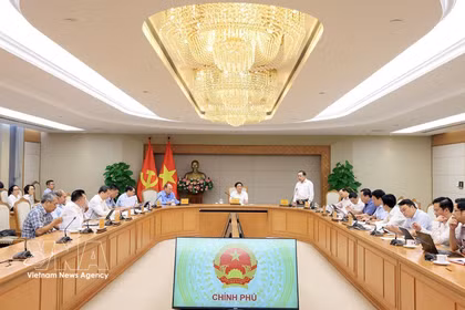 越南政府副总理胡国勇就战略技术发展任务的实施情况召开会议。图自越通社
