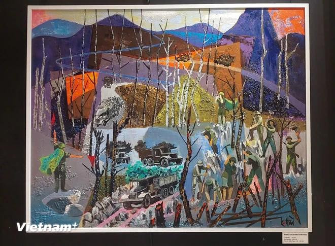 画家乔玉海画家的作品《传奇的道路》。Vietnam+ 9.webp