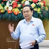 国会主席陈青敏在会议上发表讲话。图自越通社
