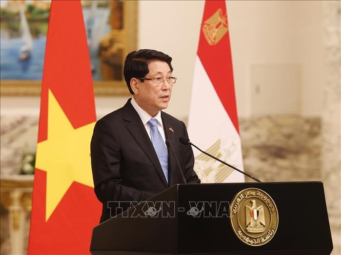 越南国家主席梁强与埃及总统塞西共同会见记者 | Vietnam+ (VietnamPlus)