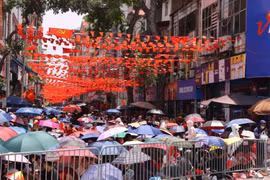 河内市民热情迎接A80第二次联合阅兵、游行彩排
