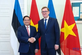 范明政总理与爱沙尼亚总理克里斯汀·米哈尔举行会谈