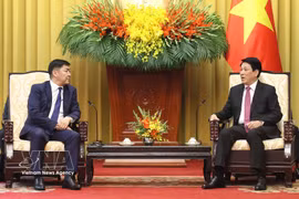 国家主席梁强会见蒙古国最高法院院长甘佐里格·丹丁