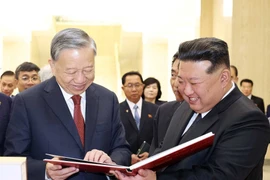 越共中央总书记苏林与朝鲜劳动党总书记、国务委员长金正恩举行会谈