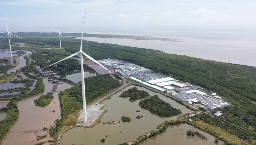 永隆省Sunpro 30兆瓦风电场正式竣工投产。图自越通社