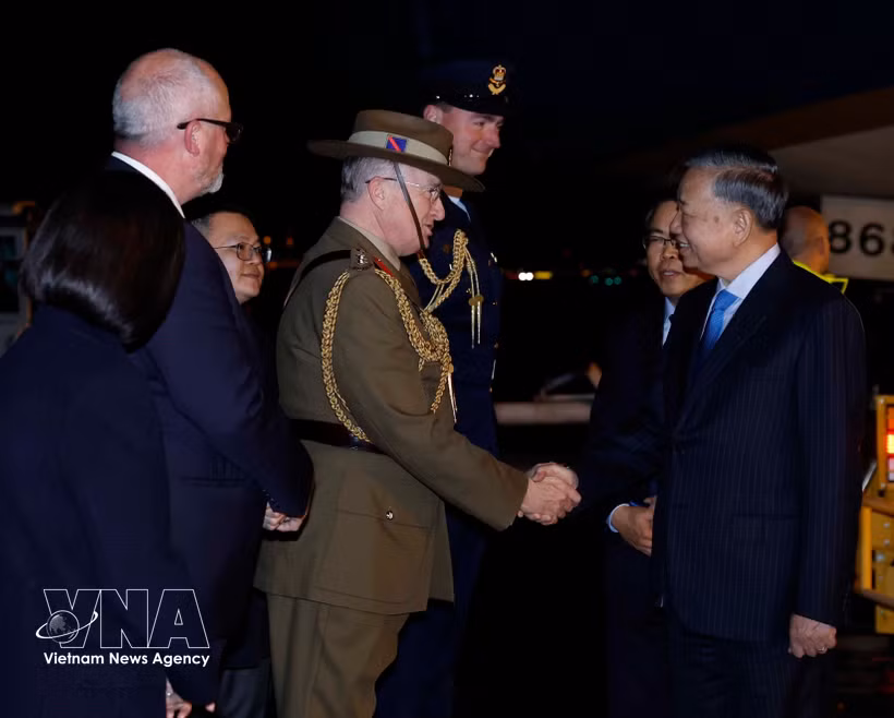 越共中央总书记、国家主席苏林抵达悉尼，开始对澳大利亚进行国事访问。图自越通社