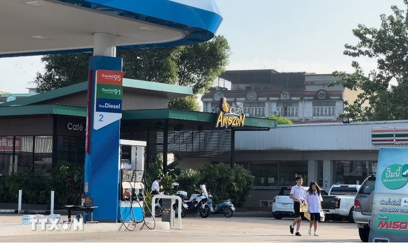 泰国一个加油站。图自越通社