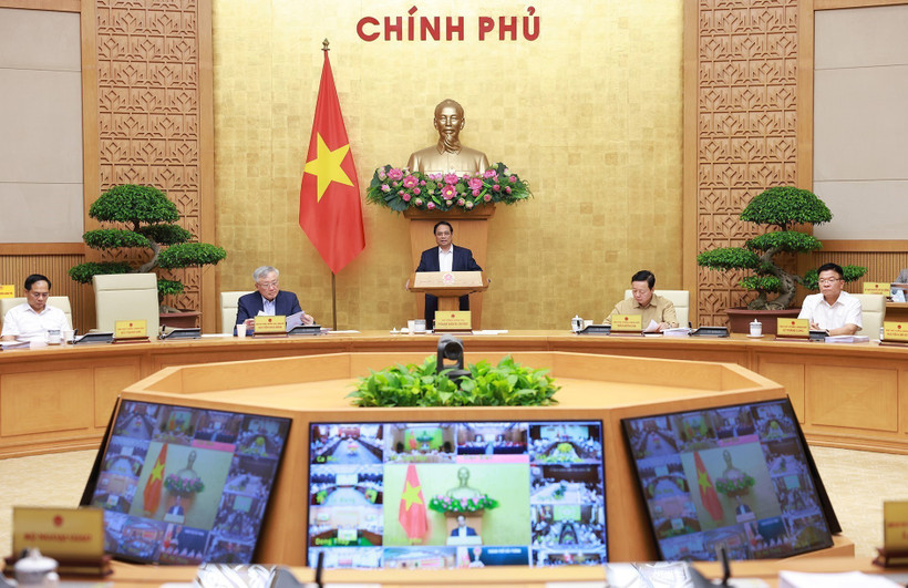 范明政总理主持召开政府与各地方全国视频会议。图自越通社