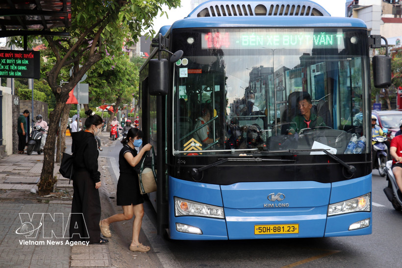 胡志明市预计将对135条公交线路实行市民免费乘车政策。图自越通社