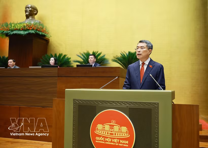 越南政府总理黎明兴发表讲话。图自越通社