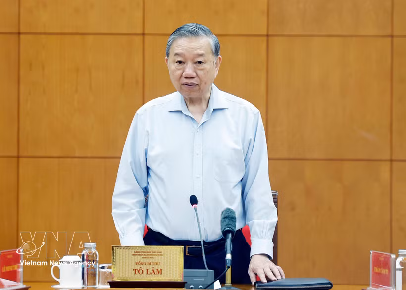 苏林总书记发表讲话。图自越通社