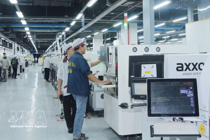 Wistron Infocomm越南有限责任公司为宁平省1.28万名劳动者创造就业机会。图自越通社
