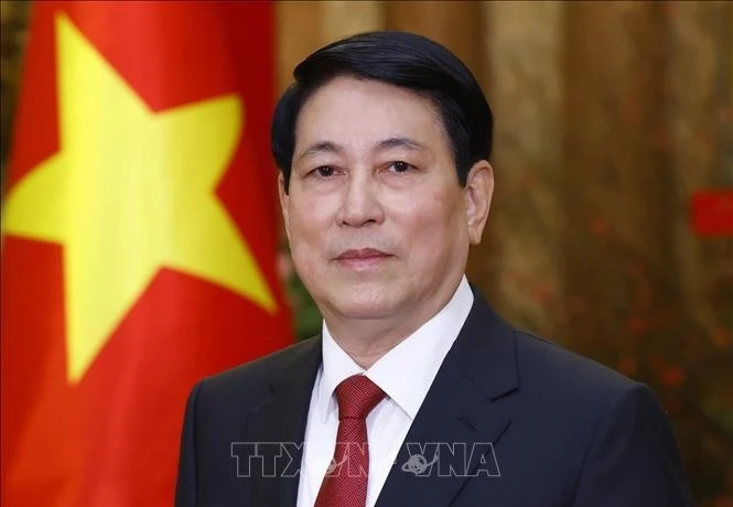 越南国家主席梁强。图自越通社