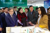 河内市领导参观河内技术交易平台。图自越通社