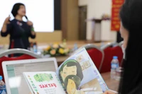 《越南语，你好！》是服务海外越南语教学工作的教材之一。图自越通社
