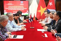 双方开展工作交流。图自越通社