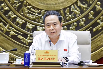 越南国会主席、规范性法律文件体系总体审查指导委员会主任陈青敏在国会大厦主持召开了指导委员会常务会议。图自越通社