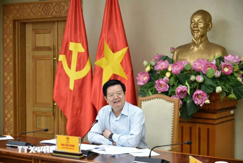 政府副总理梅文政在会上发表讲话。图自越通社