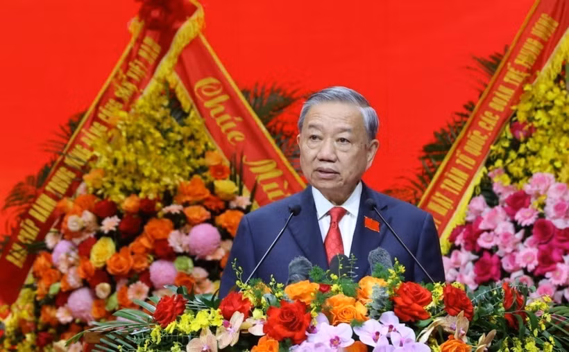 越共中央总书记苏林在会上发表指导性讲话。图自越通社