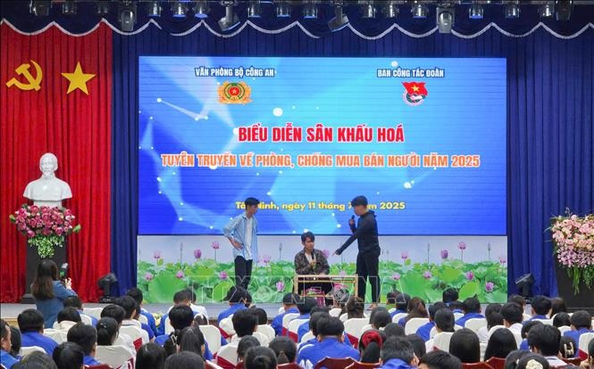 打击人口贩运犯罪宣传活动。图自越通社